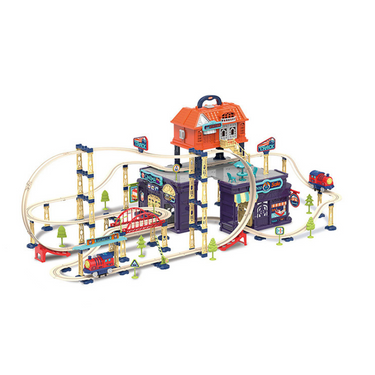 Aventura en tren | Diversión de juego interminable - Pista de tren completa con puentes y curvas
